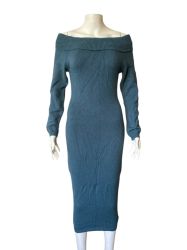 Плетена дамска рокля с голи рамене SHEIN S