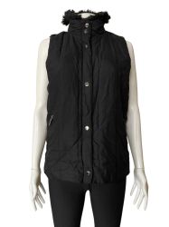 Дамско елече с джобове, копчета, пухкава качулка и ципове RALPH LAUREN S