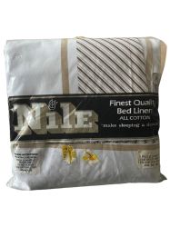 Памучен комплект чаршафи без ластик (2бр.) и калъфка NILE