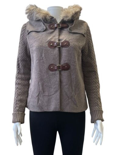 Пухкава дамска жилетка с качулка MASSIMO DUTTI S