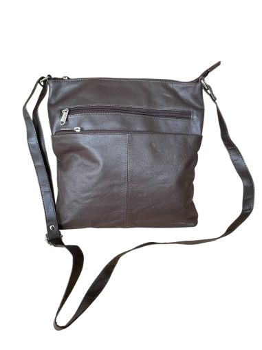 Кожена дамска чанта през рамо