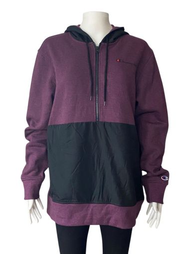 Дамски суичър с качулка, джобче и цип CHAMPION L