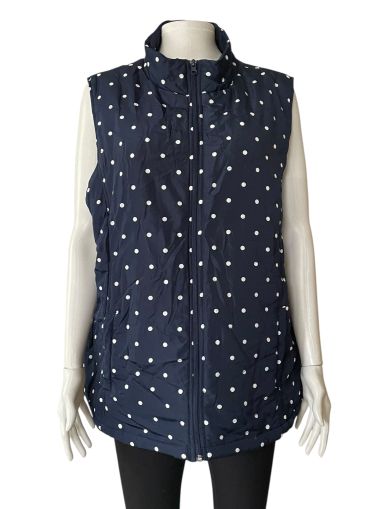 Дамско елече на точки, с джобове и цип LAURA SCOTT 2XL