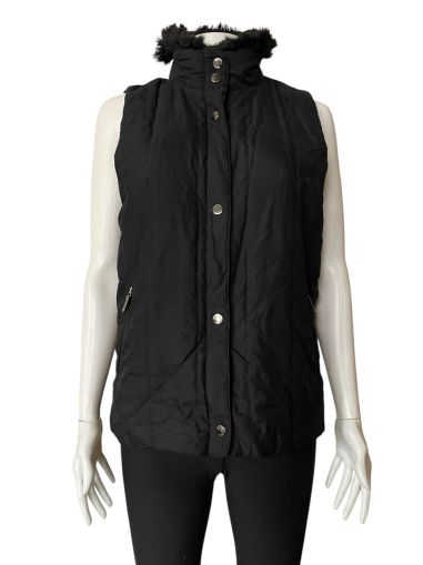 Дамско елече с джобове, копчета, пухкава качулка и ципове RALPH LAUREN S