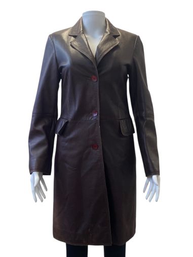 Дамско кожено яке с джобове и копчета GADDIS M