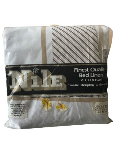 Памучен комплект чаршафи без ластик (2бр.) и калъфка NILE