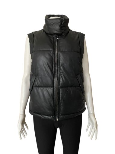 Кожен мъжки елек с цип BERSHKA XS