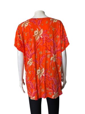 Дамска блуза с къс ръкав на цветя AVELLA L