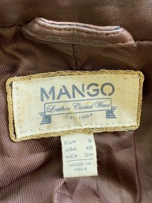 Кожено дамско яке MANGO S