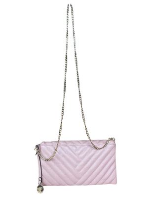 Розова елегантна дамска чантичка клъч L.CREDI