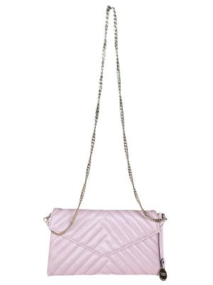 Розова елегантна дамска чантичка клъч L.CREDI