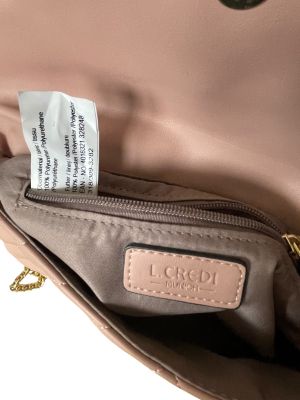 Розова елегантна дамска чантичка клъч L.CREDI