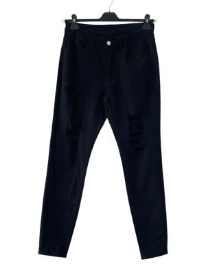 Черни накъсани дамски дънки SHEIN XL