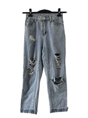 Сини накъсани дамски дънки SHEIN XS