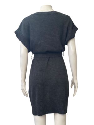 Плетена сива дамска рокля с коланче H&M M