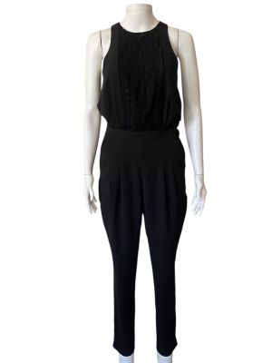 Летен черен дамски гащеризон H&M S