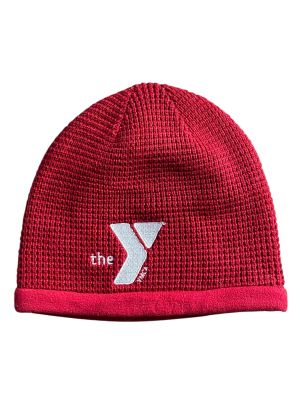 Червена плетена шапка THE YMCA