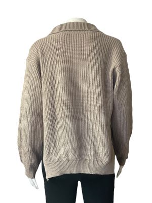 Дамски пуловер с яка и цип SHEIN M