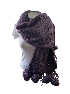 Плетен шал с ресни и помпони MEXX