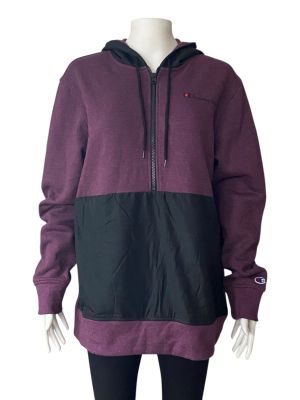 Дамски суичър с качулка, джобче и цип CHAMPION L