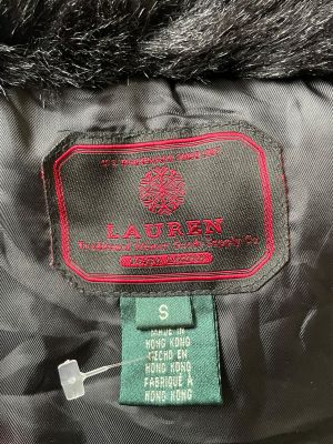 Дамско елече с джобове, копчета, пухкава качулка и ципове RALPH LAUREN S