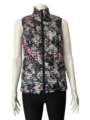 Дамско елече на цветя, с джобове и цип BE INSPIRED XS