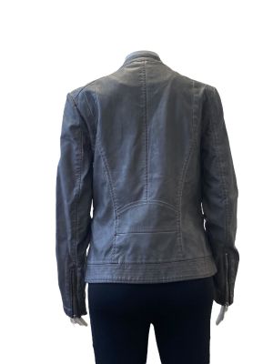 Дамско кожено яке с джобове, копче и ципове C&A M