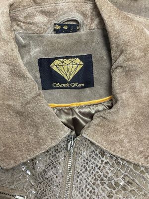 Дамско кожено яке с джобове и ципове SARAH KERN M