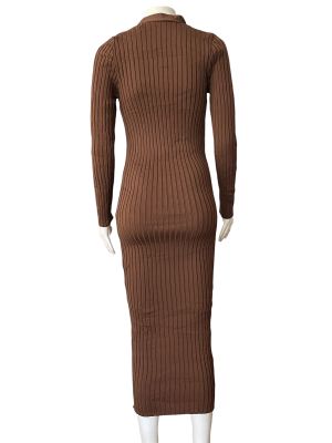 Дълга дамска рокля с копчета XS