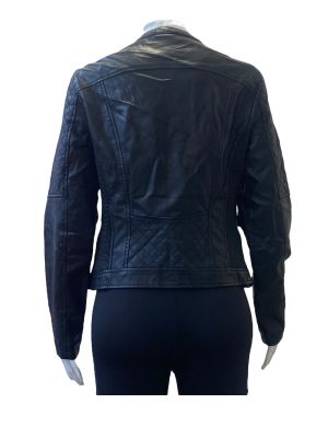 Дамско кожено яке с джобове, копче и ципове TALLY WEIJL M