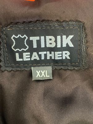 Дамско кожено яке с джобове и цип TIBIK LEATHER 2XL