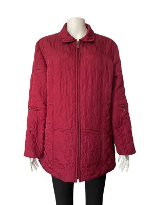 Дамско зимно яке с джобове, копчета и ципове XL