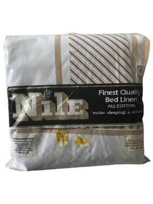 Памучен комплект чаршафи без ластик (2бр.) и калъфка NILE