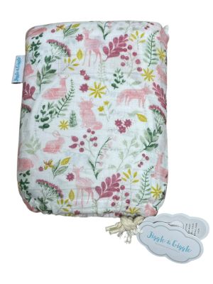 Памучна бебешка пелена на цветя JIGGLE & GIGGLE