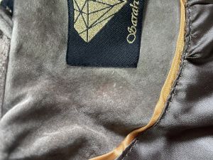 Дамско кожено яке с джобове и ципове SARAH KERN M