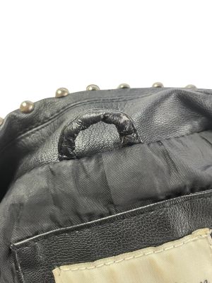 Дамско кожено яке с капси, джобове и ципове KING OF FASHION L