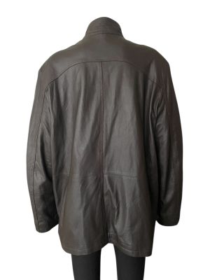 Дамско кожено яке с джобове и цип TIBIK LEATHER 2XL