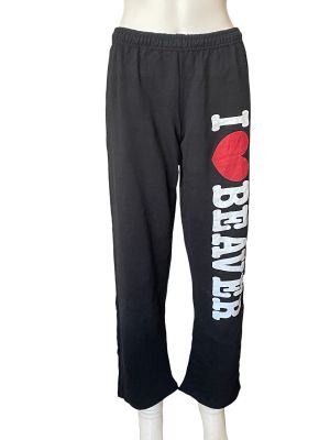 Дамско спортно долнище с връзка, с надпис I LOVE BEAVER GILDAN M