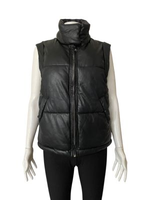 Кожен мъжки елек с цип BERSHKA XS